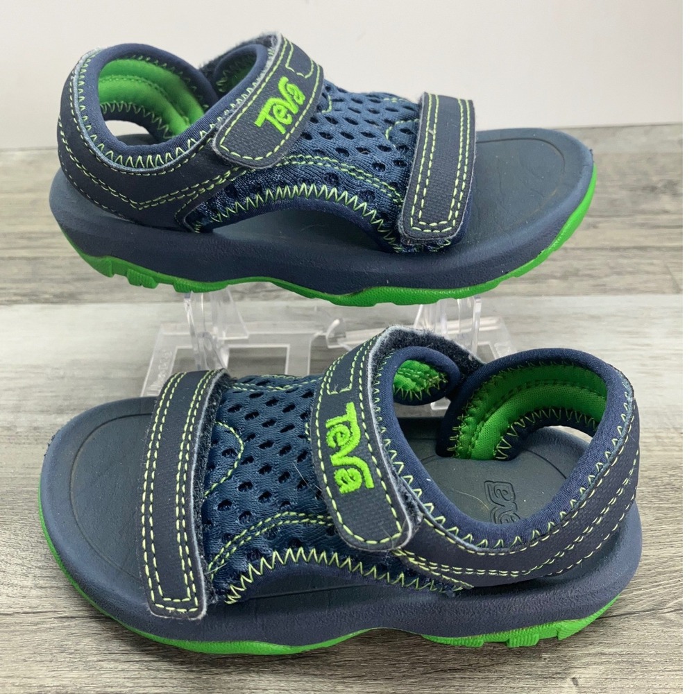 Teva Psyclone 4 Toddler Navy Lime Green Sport Water Sandals 1019538T Size 7C